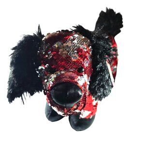 Dog Plush Toy walmart daschund red silver Valentine Love Sequin Color Changing